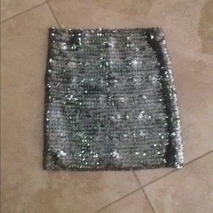 Sequin silver skirt size small petite